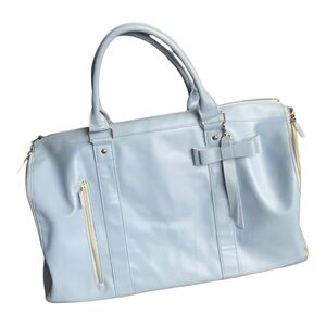 2-in-1 Convertible Chic Blue Duffle Bag - PU Leather Travel Weekender